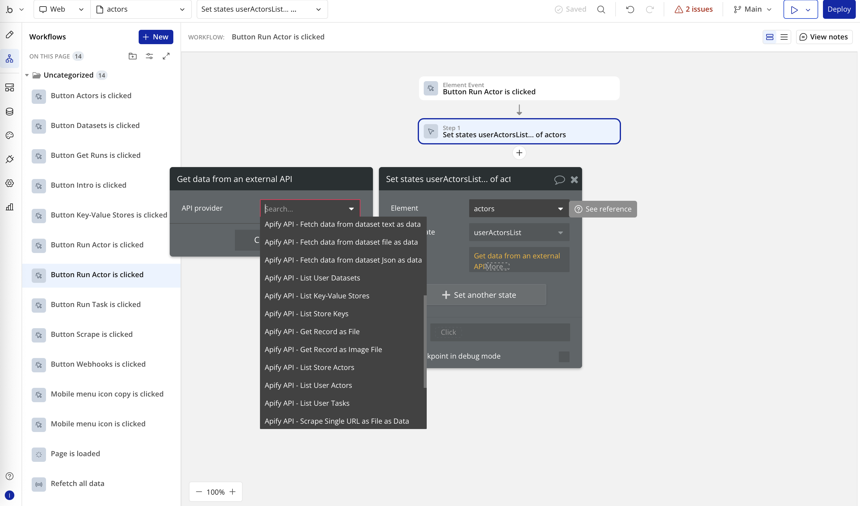 Apify Plugin's data calls