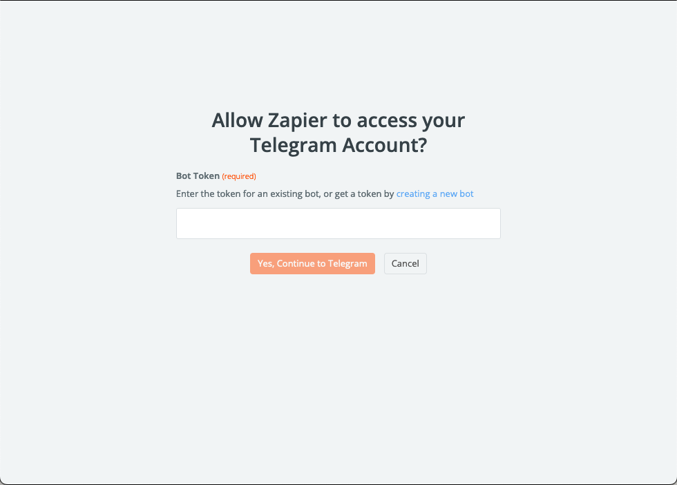 Telegram bot HTTP token